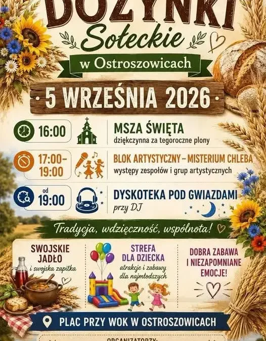 Dożynki Sołeckie w Ostroszowicach – święto plonów i lokalnej wspólnoty