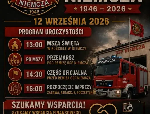 OSP Niemcza zaprasza na obchody 80-lecia jednostki