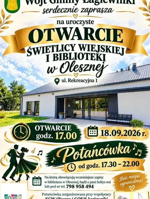 Oleszna: otwarcie świetlicy wiejskiej i biblioteki już 18 września