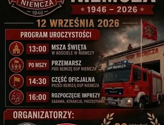 80 lat OSP Niemcza – piknik rodzinny z dmuchańcami i strażackimi atrakcjami