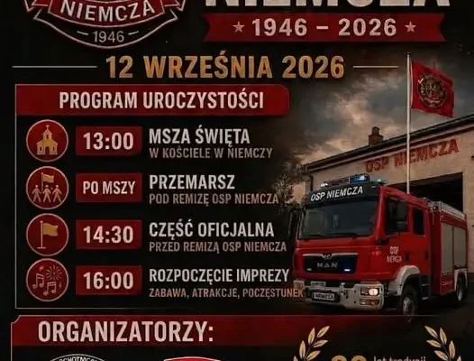 Dzisiaj w Niemczy święto OSP – msza, przemarsz i piknik