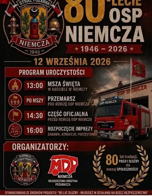 Dzisiaj w Niemczy święto OSP – msza, przemarsz i piknik