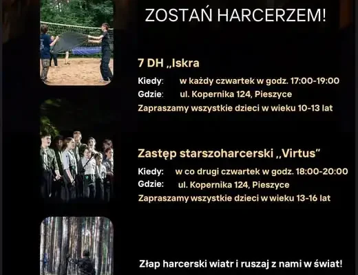 7 Drużyna Harcerska „Iskra” z Pieszyc zaprasza dzieci i młodzież na zbiórki