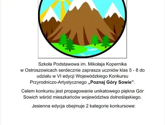 Konkurs „Poznaj Góry Sowie” dla uczniów klas 5-8 – zielnik lub maskotka sowy