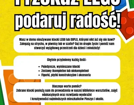 Pieszyce: biblioteka zbiera klocki LEGO i DUPLO na warsztaty dla dzieci