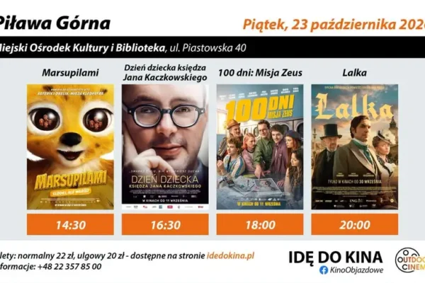 Kino objazdowe w Piławie Górnej – najnowsze filmy już 23 października
