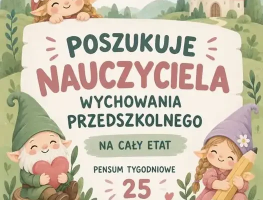 Przedszkole w Niemczy szuka nauczyciela wychowania przedszkolnego
