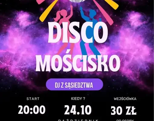 Dyskoteka „jak dawniej” w Mościsku – impreza dla 30+ już 24 października