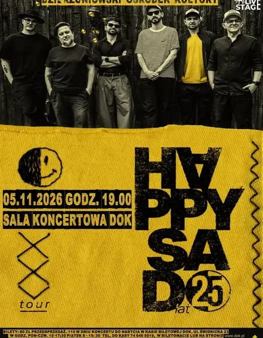 Happysad świętuje 25-lecie w Dzierżoniowie – jubileuszowy koncert już 5 listopada