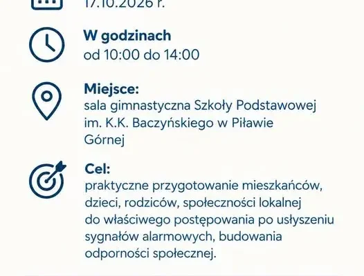 Trening obronny w Piławie Górnej – mieszkańcy uczą się reagować na alarm