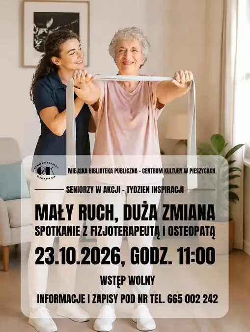 Seniorzy w Pieszycach: spotkanie o zdrowym ruchu z fizjoterapeutą i osteopatą