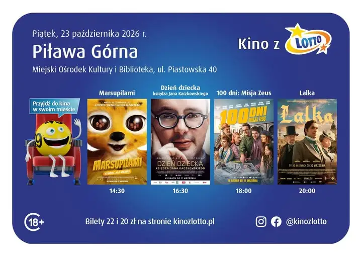 Kino LOTTO zawita do Piławy Górnej – seans już w piątek