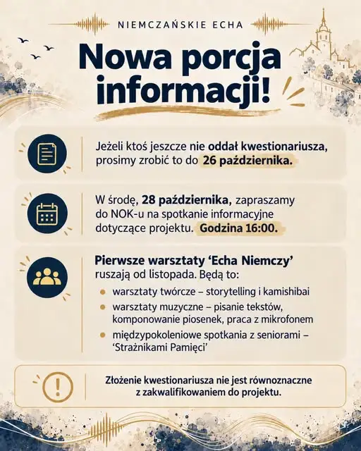 Niemczańskie Echa: zbliża się termin oddania kwestionariuszy i spotkanie informacyjne