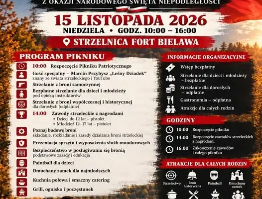 Piknik Patriotyczny w Forcie Bielawa – 15 listopada 2026