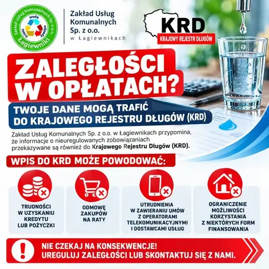 ZUK Łagiewniki ostrzega: zaległości trafią do KRD. Sprawdź, czy nie masz długu